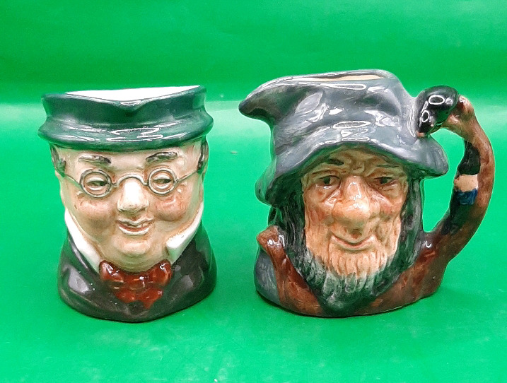 Royal Doulton Character Jugs Mr Pickwick and Rip Van Winkle 2.25"