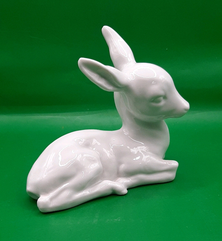 Wallendorf White Porcelain Fawn 5" high