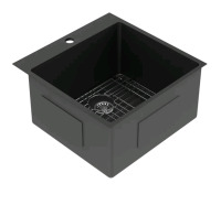 New - Topmount Black Stainless Steel Kitchen Sink , measures 15"&times;15"&times;9.5"