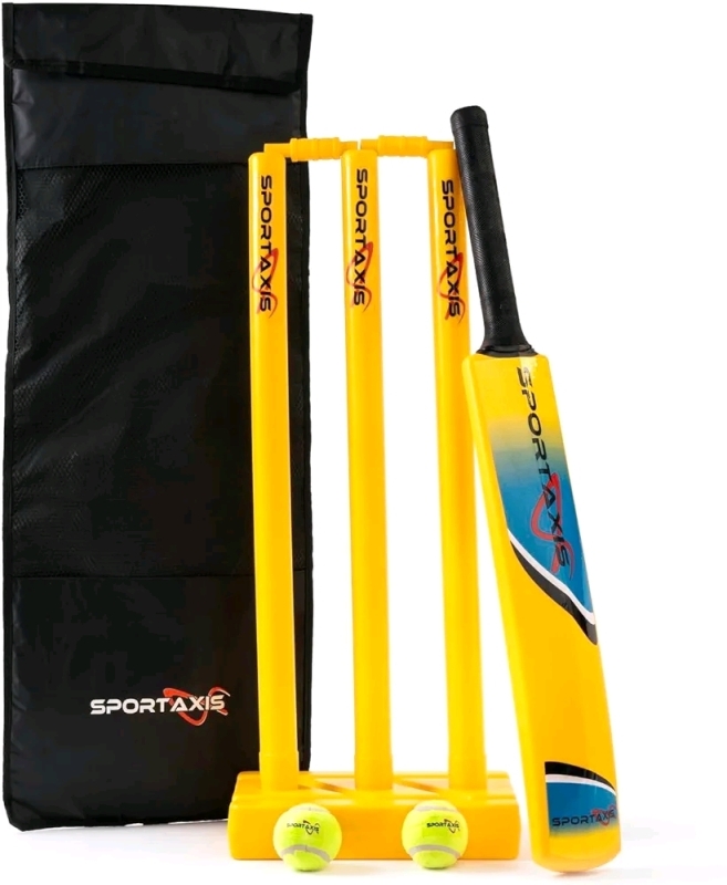 SPORTAXIS Premium Backyard Cricket Set- Beach Cricket- Bat, Balls, Stumps, Bails w/Carry Bag