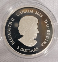 2013 Canadian Fine Silver $3 Three Dollar Maple Leaf Impression Coin in Case