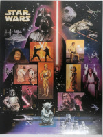 2007 US Postal ' STAR WARS ' 41 Cent Postage Stamp Panel , 15 Stamps