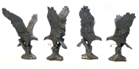 4 Vintage Pewter Eagles, 2 with Crystals