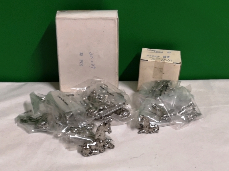 24 New Miniature Pewter Figures - Unicorns