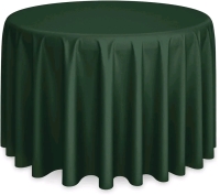 New - 120" Round Tablecloth Polyester Fabric Table Cloth - Hunter Green , 2-Pack