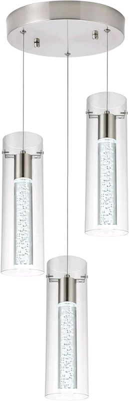 New - Votag Modern Pendant Lighting 3-Light Ceiling Fixture with Dimmable LED Bulbs