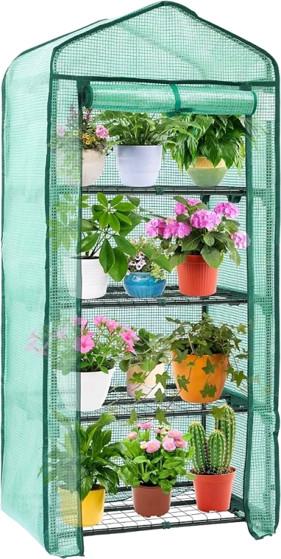 New Ohuhu Small Plant Greenhouses with 4 Tier Rack.