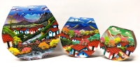 3 New Gorgeous and Brightly Coloured Handpainted Nesting Boxes