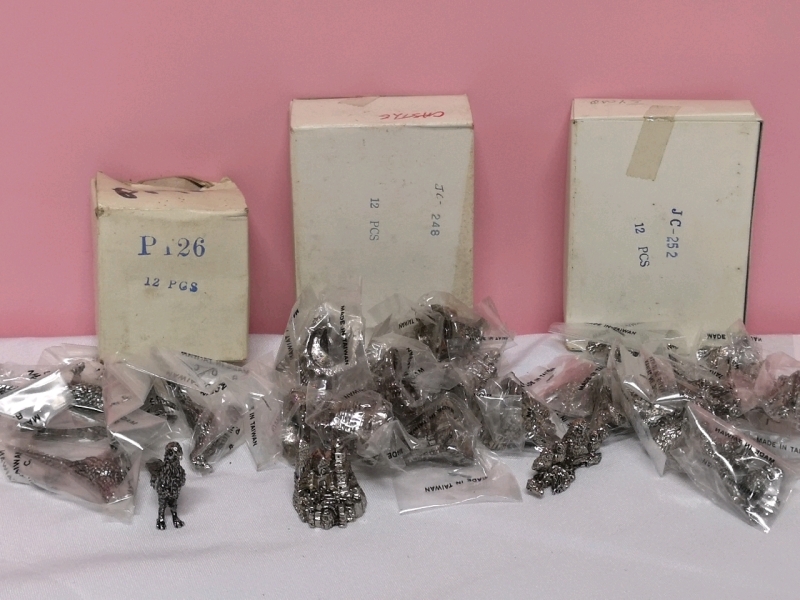 31 New Miniature Pewter Figures - Castles & Owls & Pheasants