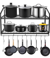 New Double Layer Wall Mounted Pot Rack