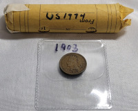 1903 USA Indian Head Penny & 1974 USA One Cent Penny Roll