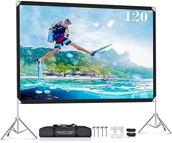 New - Century-Star 120" Simple Projector Screen with Travel Bag