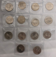 1970 - 1984 Canadian One Dollar Provincial Centennial Dollar Coins - 14 Coins