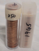 1965 Canadian One Cent Penny Rolls , Two (2) Rolls