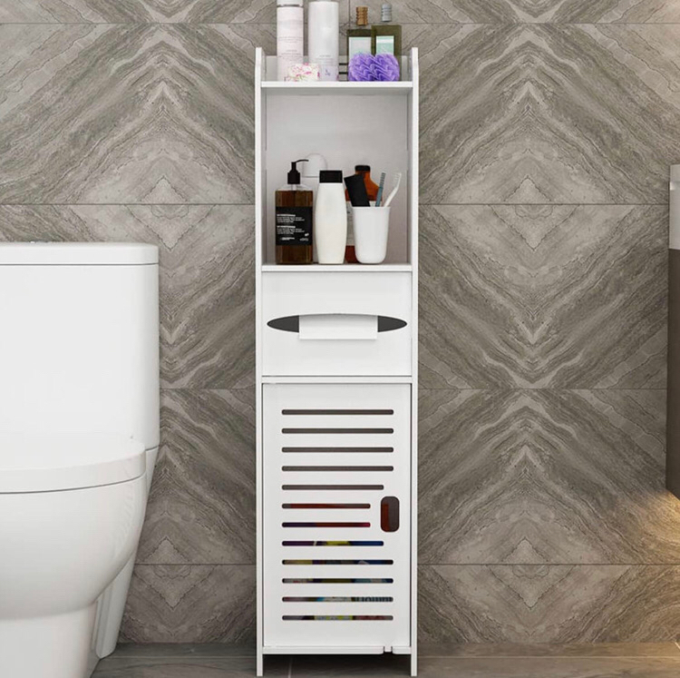 New RUILOGOD Small Bathroom Storage Cabinet with Doors and Shelves