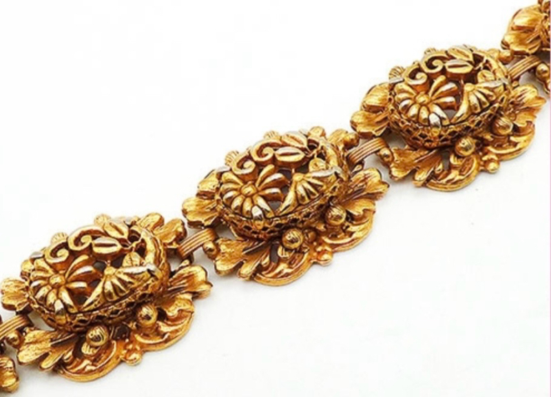 Florenza Vintage Repousse Bracelet signed