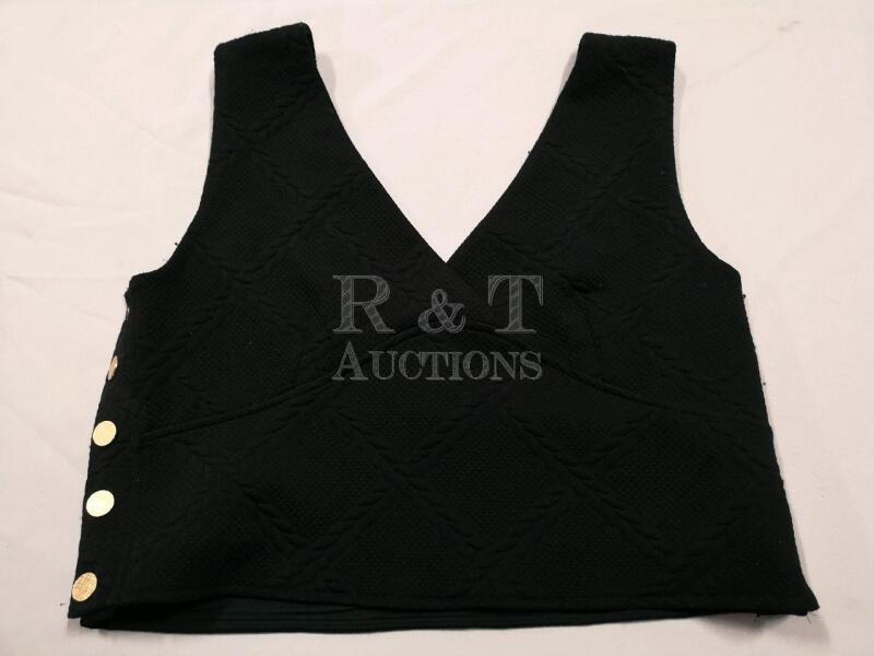 New Anthropologie Black Maeve Button-side Top sz XL