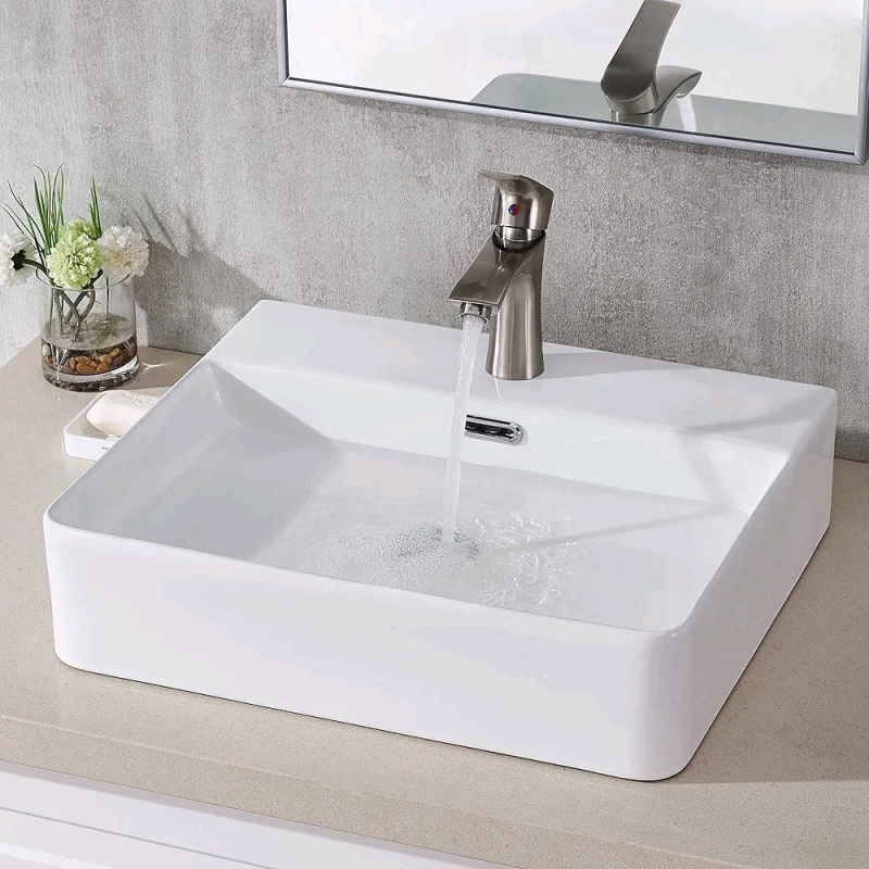 New - IKEBANA Ceramic Bathroom Sink / Wall Mount Sink , 20"X 17"White