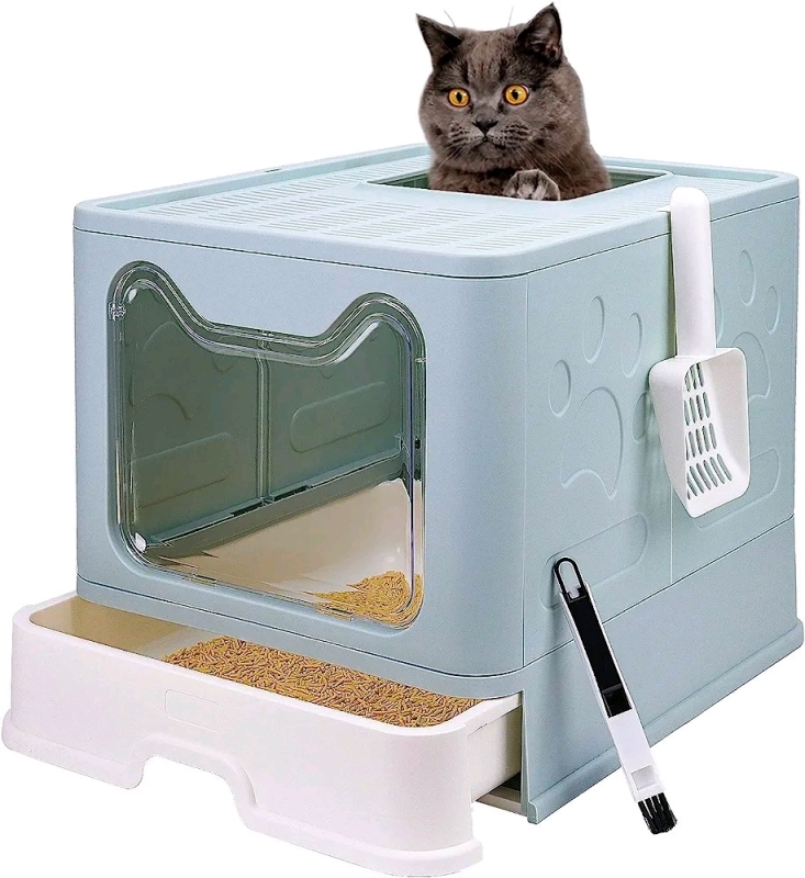 New FopHop Large Top Entry Cat Litter Box (Blue) 9NUS-19BU