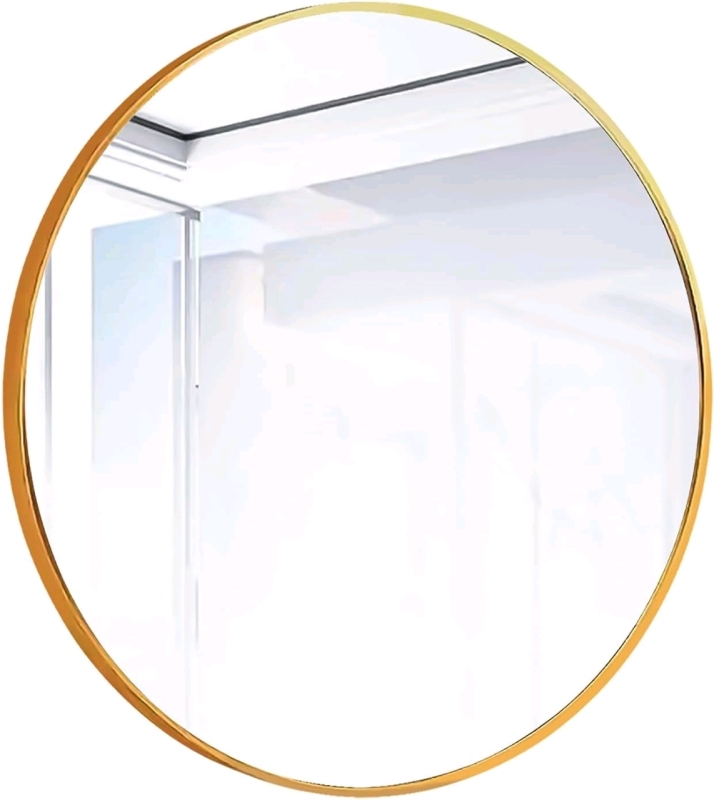 New SCWF-GZ 20" Round Mirror with Gold Trim