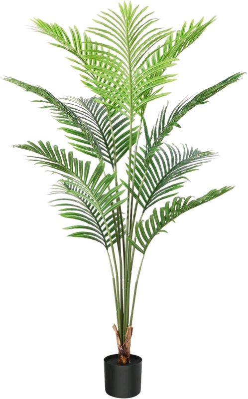 CROSOFMI 5 Feet Tall Artificial Areca Palm Tree