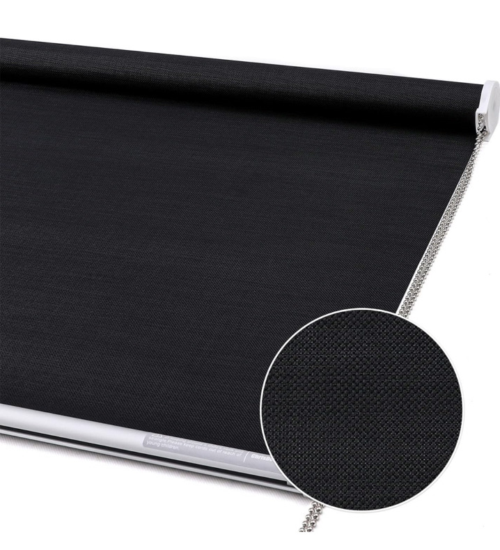 ChrisDowa Light Filtering Roller Shades Black 55" W x 72" H
