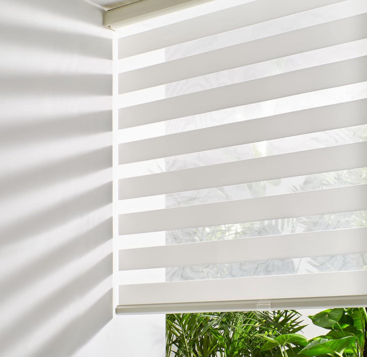 Persilux Cordless Zebra Blinds for Windows Free-Stop Window Blinds 30" W X 72" H Cream