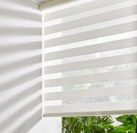 Persilux Cordless Zebra Blinds for Windows Free-Stop Window Blinds 30" W X 72" H Cream