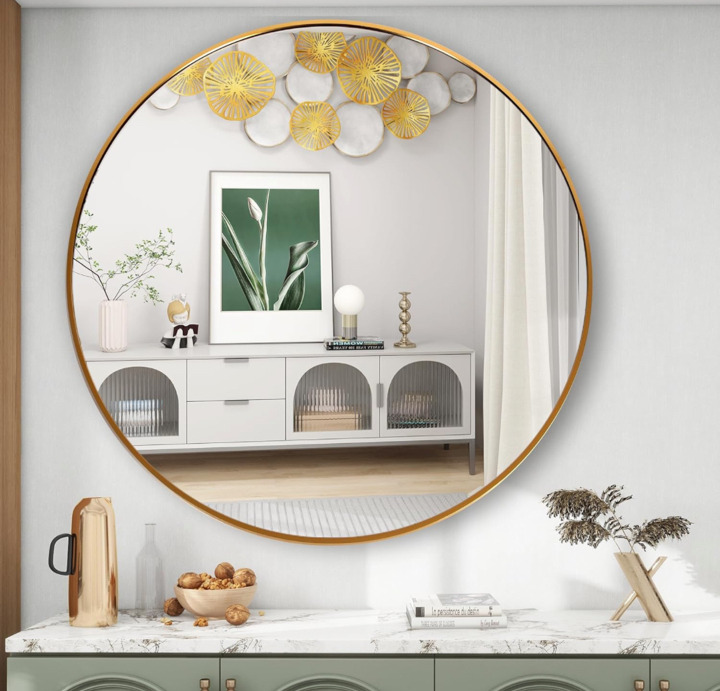 FANYUSHOW 19.7'' Round Gold Circle Mirror for Wall Mounted