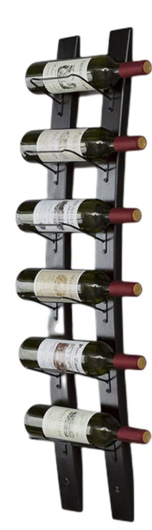 DCIGNA Wine Rack Wall Mounted for 6 Wine Bottles Imported Pine Wood and Thicker Metal Wooden Wine Rack Burgundy