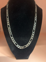 Substantial 925 Sterling Silver stamped Figaro 20 inch Chain