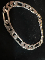 Substantial 925 Sterling Figaro Link Bracelet