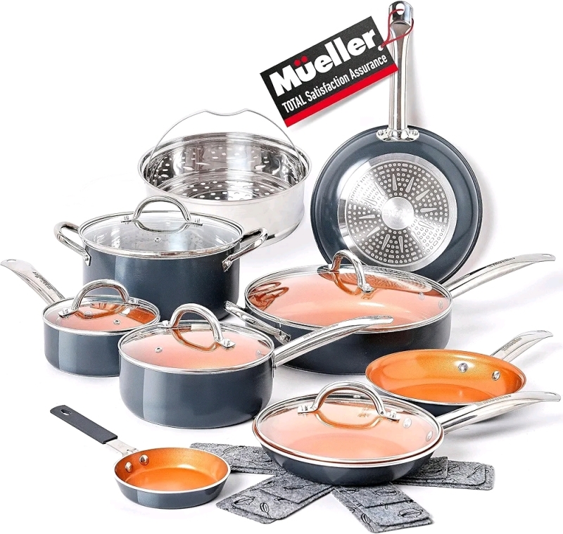 New Mueller 14 PC Ultraclad Cookware Set - MC-14C