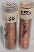 1964 & 1965 Canadian One Cent Penny Rolls . High Grade to Uncirculated