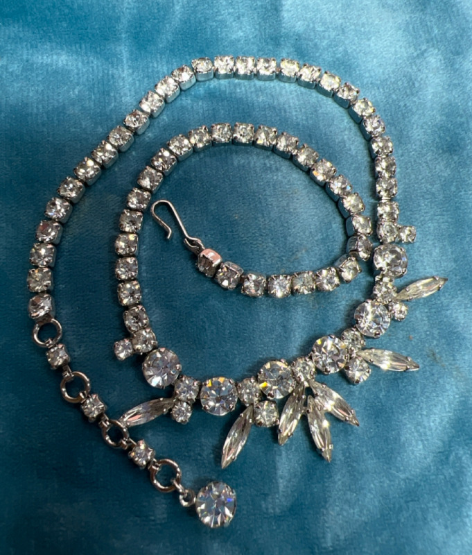 Early Sherman Diamente signed Necklace