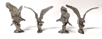 4 Vintage Pewter Eagles, 3.75" Tall