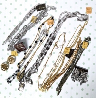 Vintage D'Orlan Jewelry: Silver & Gold Tone Chains & Earrings