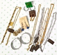 Vintage D'Orlan Jewelry: Silver & Gold Tone Chains & Earrings