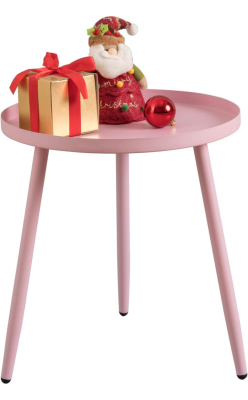 NEW AOJEZOR Kid's Bedroom Side Table Round End Tables for Small Spaces Pink