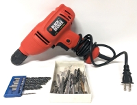 Corded Black & Decker Drill DR200 & Assorted Bits