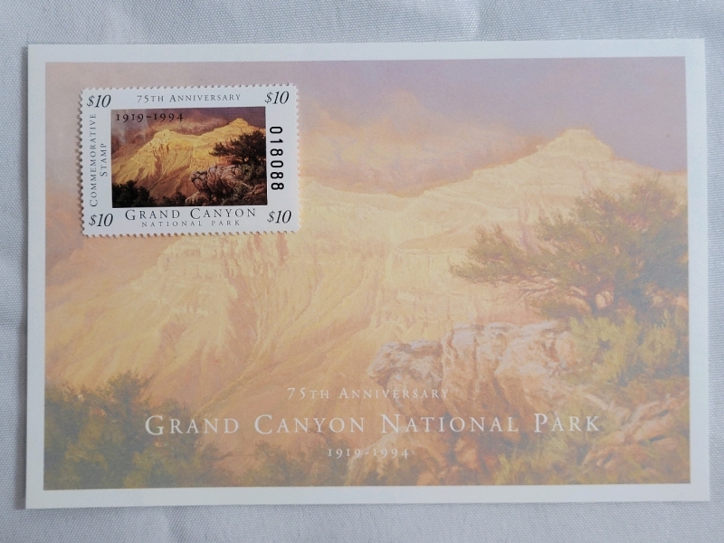 1994 US Postal ' 1919 - 1994 Grand Canyon Anniv. ' $10 Postage Stamp , Unused