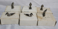 New - Miniature Pewter Figurines in Box , 12 Per Box . Eagle &times;4 & Mallard &times;2