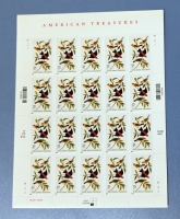 2002 US Postal ' American Treasures John James Audubon ' 37 Cent Postage Stamp Panel - 20 Stamps