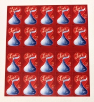 2007 US Postal ' Love Hershey's Kisses ' 39 Cent Postage Stamp Panel - 20 Stamps
