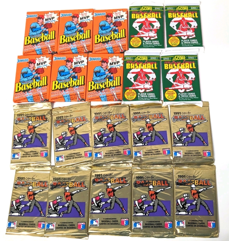 20 Sealed 1990 -1991 MLB Baseball Wax Packs