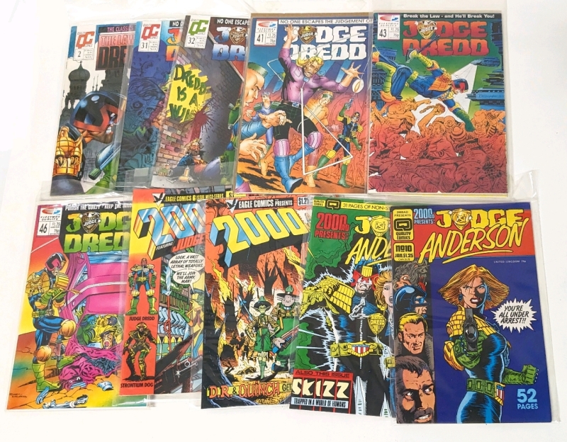 13 JUDGE DREDD Comics from Eagle and Quality Comics