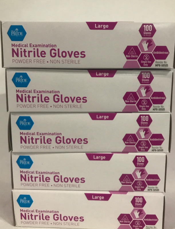 New Five Medical Examination Nitrile Gloves Large