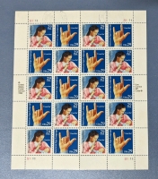 1992 US Postal ' Recognizing Deafness : American Sign Language ' 29 Cent Postage Stamp Panel - 20 Stamps