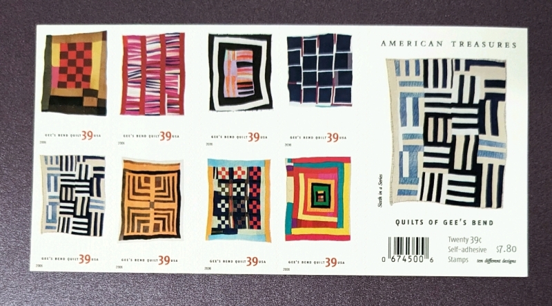 2006 US Postal ' American Treasures : Quilts of Gee's Blend ' 39 Cent Postage Stamp Panel - 20 Stamps