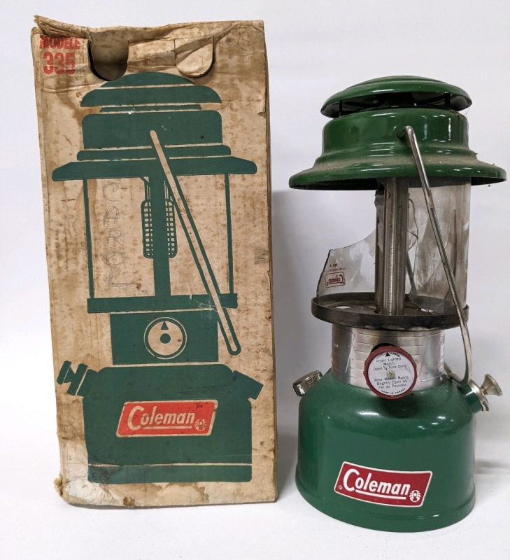 Vintage Coleman 635 Camp Lantern with 335 SportLite Box